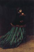 Claude Monet Camille or The Woman with a Green Dress oil painting on canvas